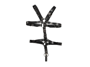 Zado Leder Harness inklusive Penis- / Hodenring aus Metall