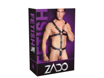 Zado Leder Harness inklusive Penis- / Hodenring aus Metall