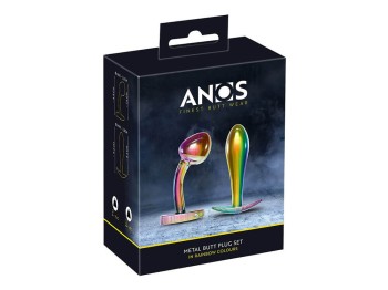 ANOS Metal Butt Plug Set in Rainbow Colours