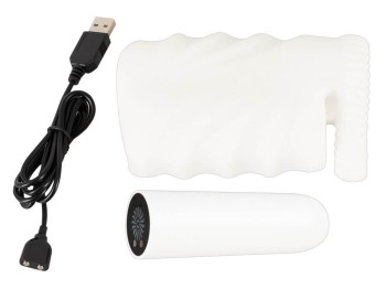 Stroker Super Soft Masturbator & Vibrating Bullet weiß