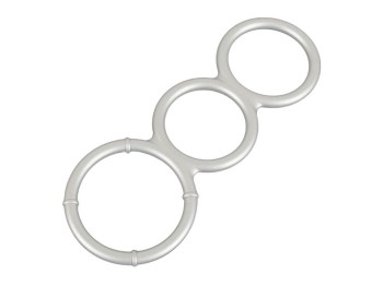 You2Toys Metallic Silicone Triple cock and ball ring
