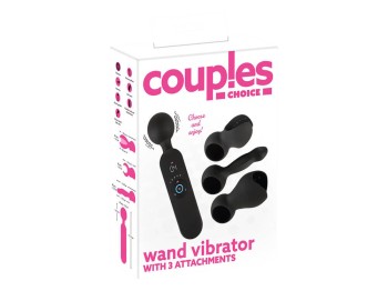 Couples Choice Massagestab mit 3 soften Aufsätzen