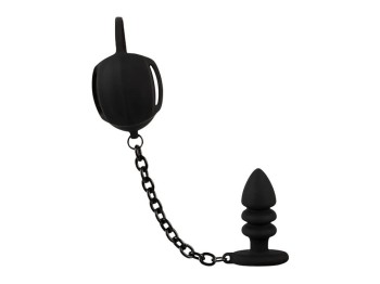 Black Velvets Ball cage with butt plug