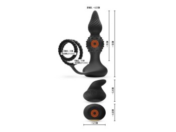 Rebel RC Butt Plug with Cock & Ball Rings