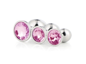 Deluxe Analplug mit Rosa Edelstein Large