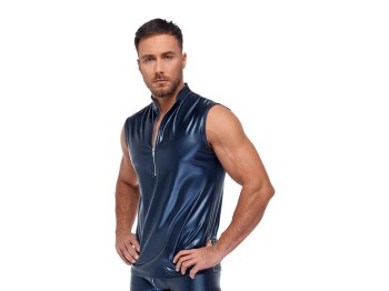 NEK blaues Shirt im trendigen Metallic-Mattlook