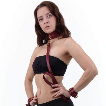 Bondage Halsband Elegance Weinrot