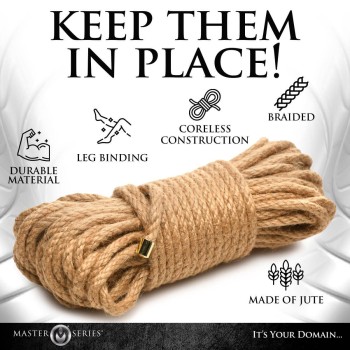 Master Series Jute-Bondageseil geflochten 15 Meter