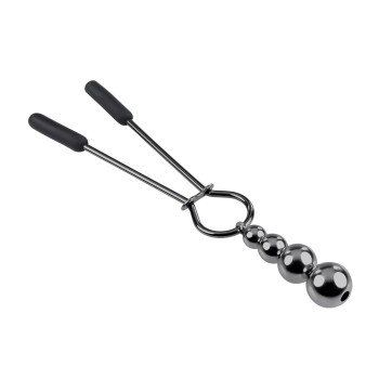 Selopa Nippelklemmen mit hängenden Perlen chrome