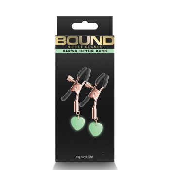 NS Novelties Bound leuchtende Nippel Klemmen G3 rosegold