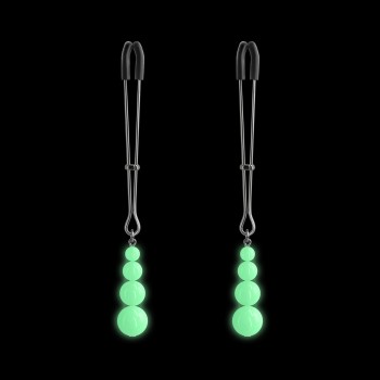 NS Novelties Bound Nippel Klemmen mit leuchtenden Perlen G2 silber