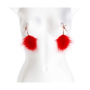 NS Novelties Bound Nippel Klemmen F1 mit Puschel rot