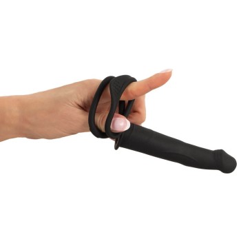 Black Velvets Analvibrator mit Penis- und Hodenring