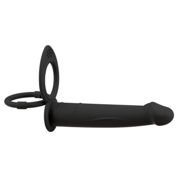 Black Velvets Analvibrator mit Penis- und Hodenring