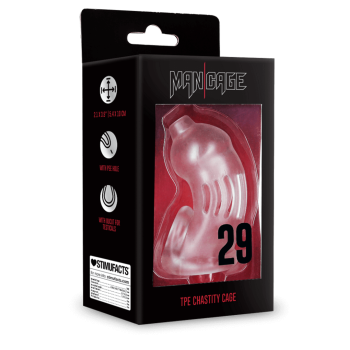 ManCage 29 - TPE Chastity Cage - Transparent