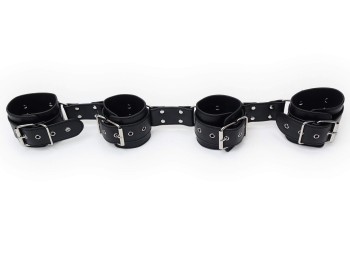 BDSM Leder-Spreizstange mit Fesseln