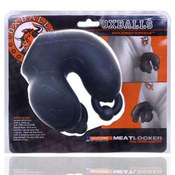 Oxballs Meatlocker - Full-Cover Chastity Device Black