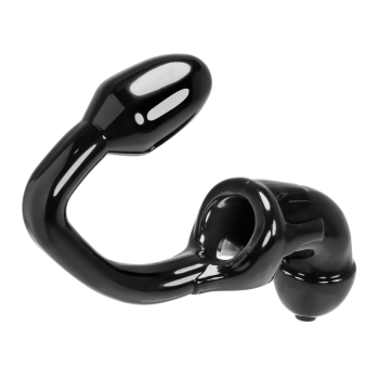 Oxballs Tailpipe - Chastity Cocklock mit Buttplug Black