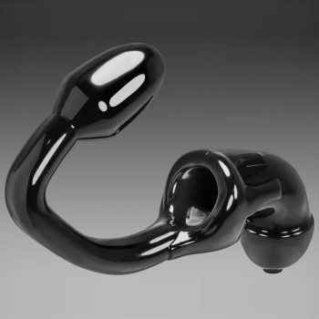 Oxballs Tailpipe - Chastity Cocklock mit Buttplug Black