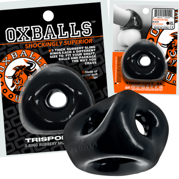 Oxballs Tri-Sport XL - Thicker 3-Ring Cocksling - Black