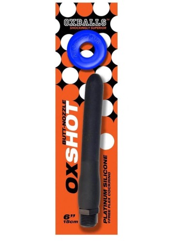Oxballs Oxshot 6" Analdusche Butt-Nozzle mit Flex Cockring