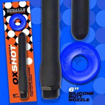 Oxballs Oxshot 6" Analdusche Butt-Nozzle mit Flex Cockring