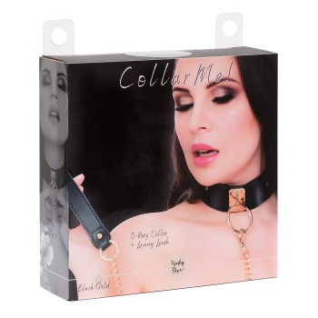 Kinky Diva O-Ring Halsband mit Leine schwarz
