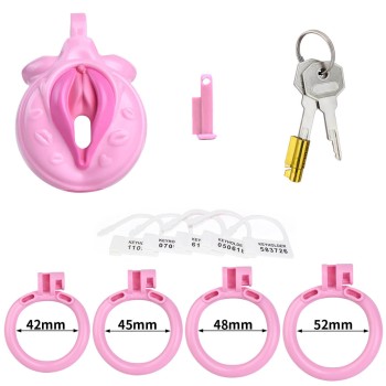 Sissy Cage Pink - Der ultimative Peniskäfig inkl. 4 Ringe