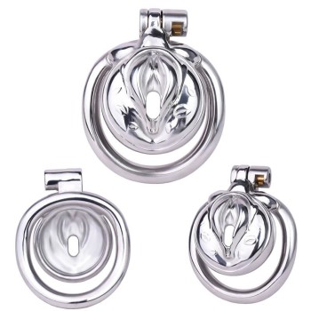 Vulva Cage Edelstahl - Sissy Peniskäfig im Vagina Design 50mm