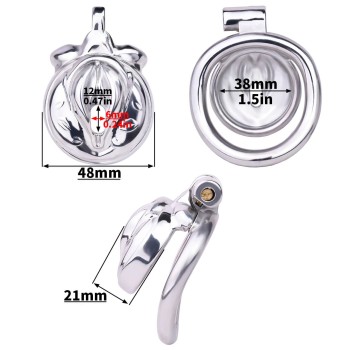 Vulva Cage Edelstahl - Sissy Peniskäfig im Vagina Design 50mm