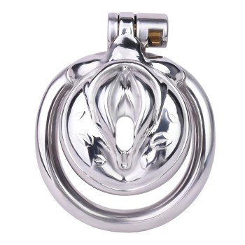 Vulva Cage Edelstahl - Sissy Peniskäfig im Vagina Design 50mm