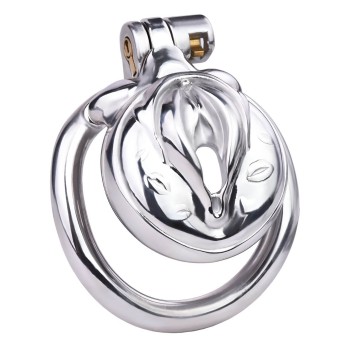 Vulva Cage Edelstahl - Sissy Peniskäfig im Vagina Design 50mm