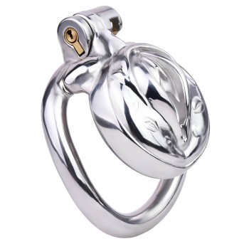 Vulva Cage Edelstahl - Sissy Peniskäfig im Vagina Design 50mm