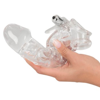 Crystal Clear Penis sleeve with extension and vibration