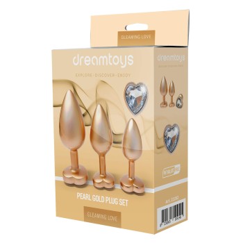 Dreamtoys Gleaming Love Pearl Plug Set gold