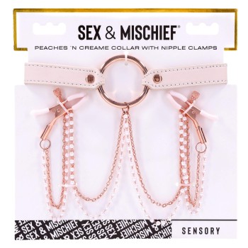 Sportsheets Peaches ‘n CreaMe Halsband mit Nippelklemmen