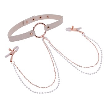 Sportsheets Peaches ‘n CreaMe Halsband mit Nippelklemmen