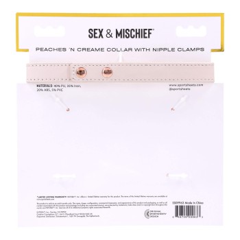 Sportsheets Peaches ‘n CreaMe Halsband mit Nippelklemmen