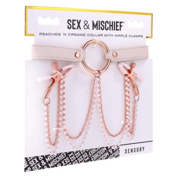 Sportsheets Peaches ‘n CreaMe Halsband mit Nippelklemmen