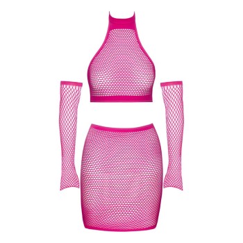 Fantasy by Cottelli Collection 3-teiliges Netz-Set in Pink