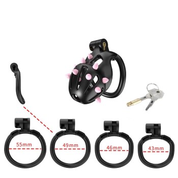 CellMate - FlexiSpike Chastity Cage Black Size 1
