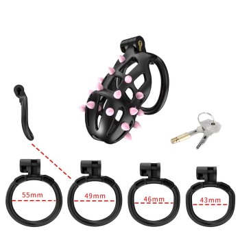 CellMate - FlexiSpike Chastity Cage Black Size 2