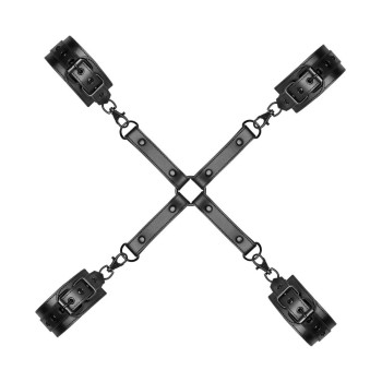 Bedroom Fantasies - Hogtie-Kreuz mit Handfesseln und Fußfesseln