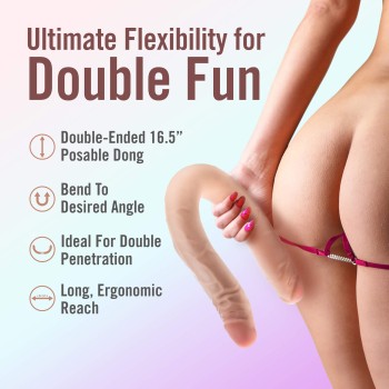 Blush Dr.Skin Plus Posable Doppeldildo 41,9 cm