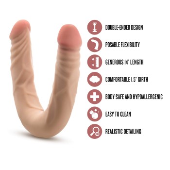 Blush Dr.Skin Plus Posable Doppeldildo 35,6 cm