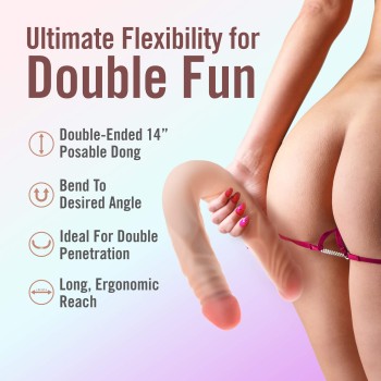 Blush Dr.Skin Plus Posable Doppeldildo 35,6 cm