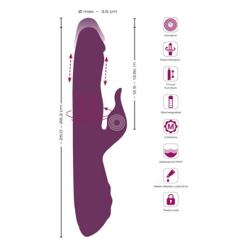 Javida Rabbitvibrator mit 3 Funktionen lila