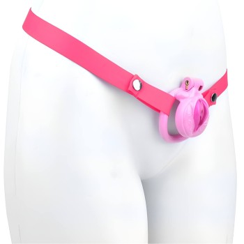 Sissy Cage Deluxe - Peniskäfig mit Hüftgurt inkl. 4 Ringe