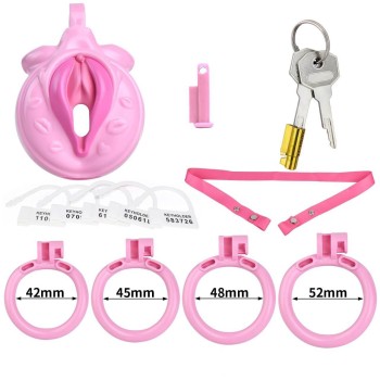 Sissy Cage Deluxe - Peniskäfig mit Hüftgurt Pink