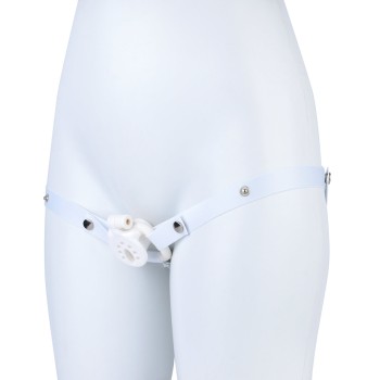 Toy Boy Peniskäfig mit Hüftgurt - Inverted Negative Chastity Cage Weiß